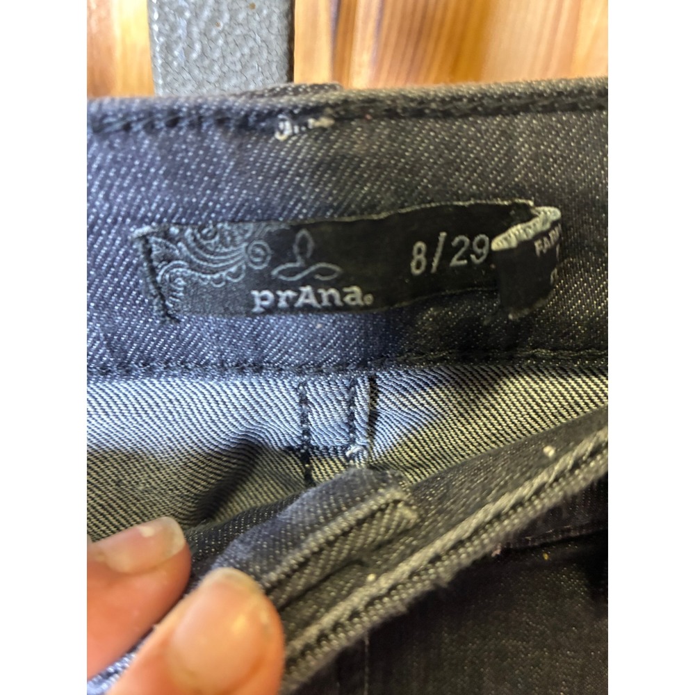 Prana Kara Jeans Womens 8/29 Dark Indigo Organic Cotton Stretch Slim Leg Pants - Picture 3 of 4